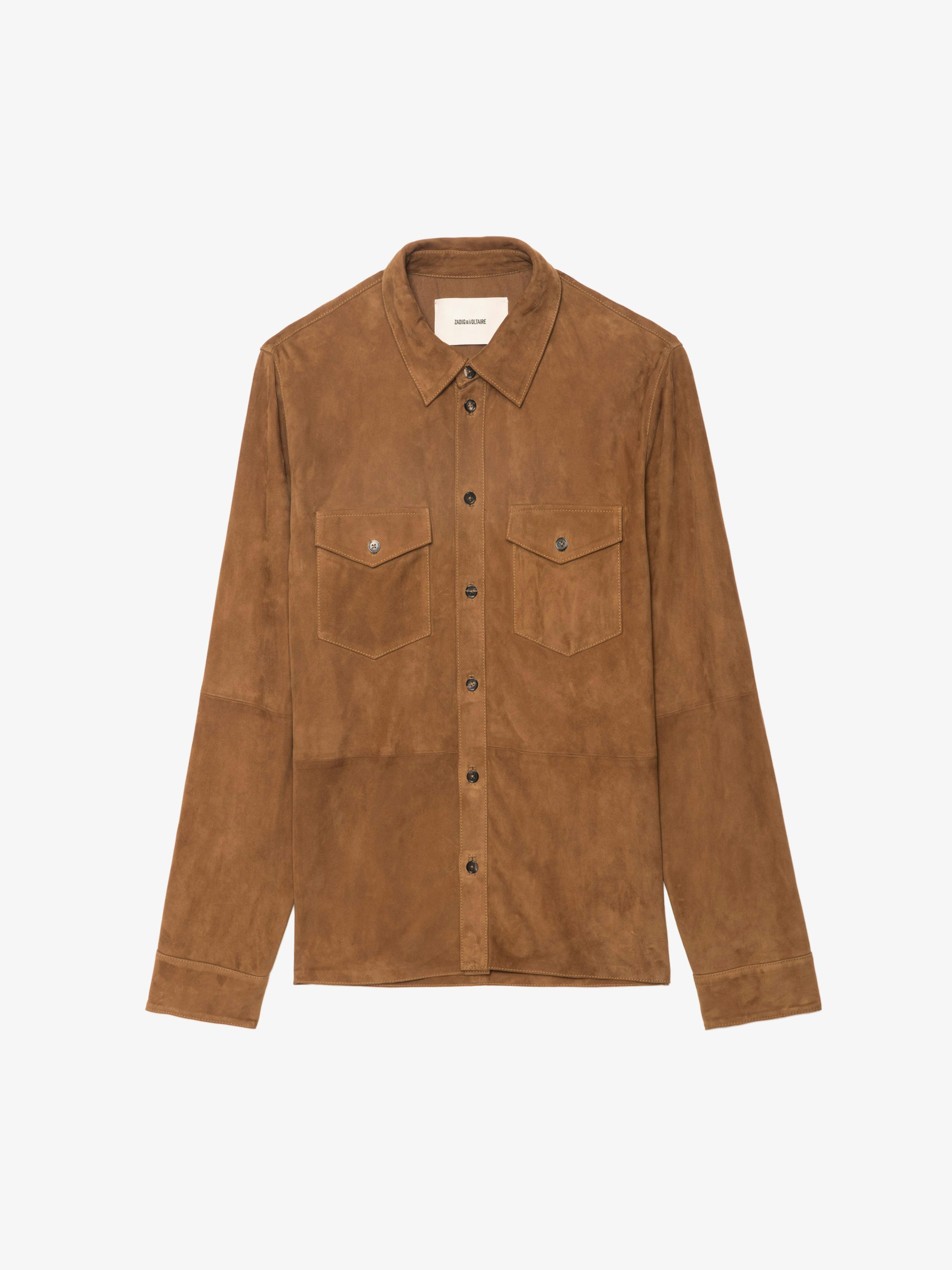 Sergy Suede Shirt - Lightweight suede shirt with flap pockets and button fastening.